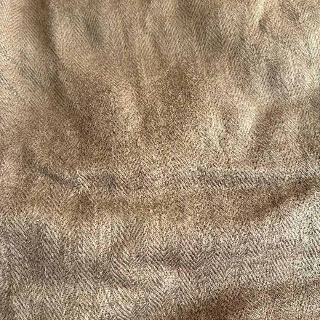 KAPITAL 綿麻ヘリンボンラップパンツ ブラウン ミリタリーカーゴポケット