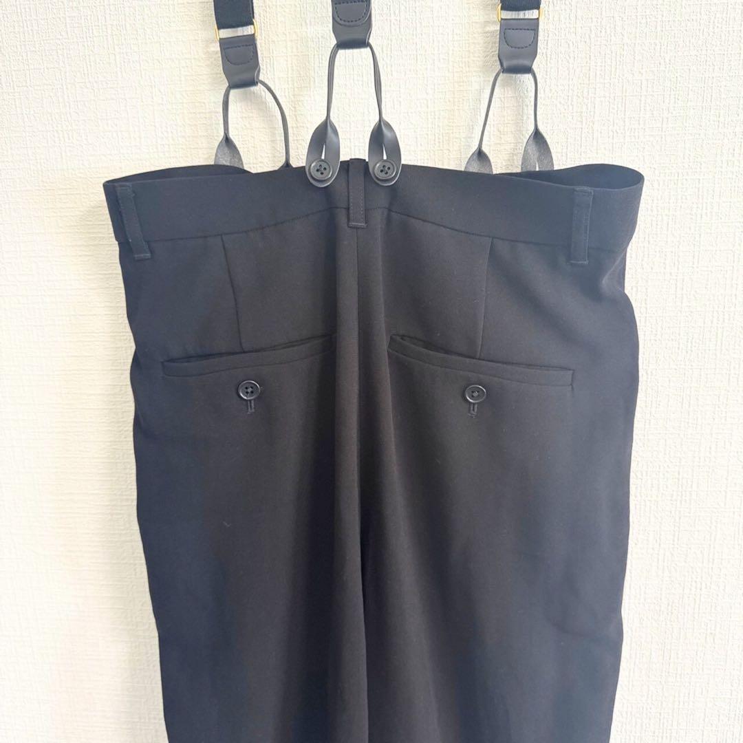 Curensology サスペンダーパンツ ブラック サロペットパンツ
