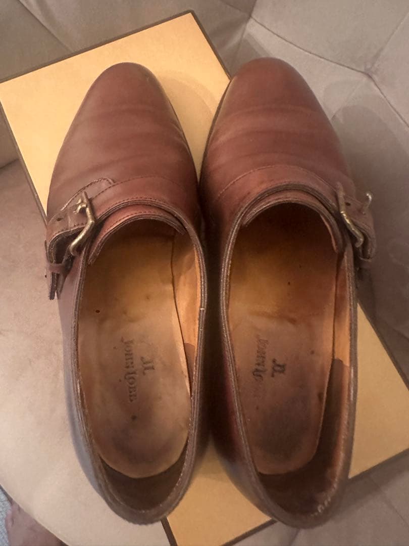 掘り出し物⭐️ジョンロブ‼️6E⭐️モンクストラップ‼️ブラウン⭐️破格‼️