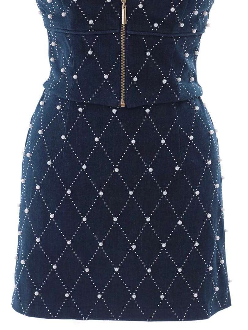 【極美品】JEWELS 格子柄セットアップ タイト ミニドレス キャバドレス S