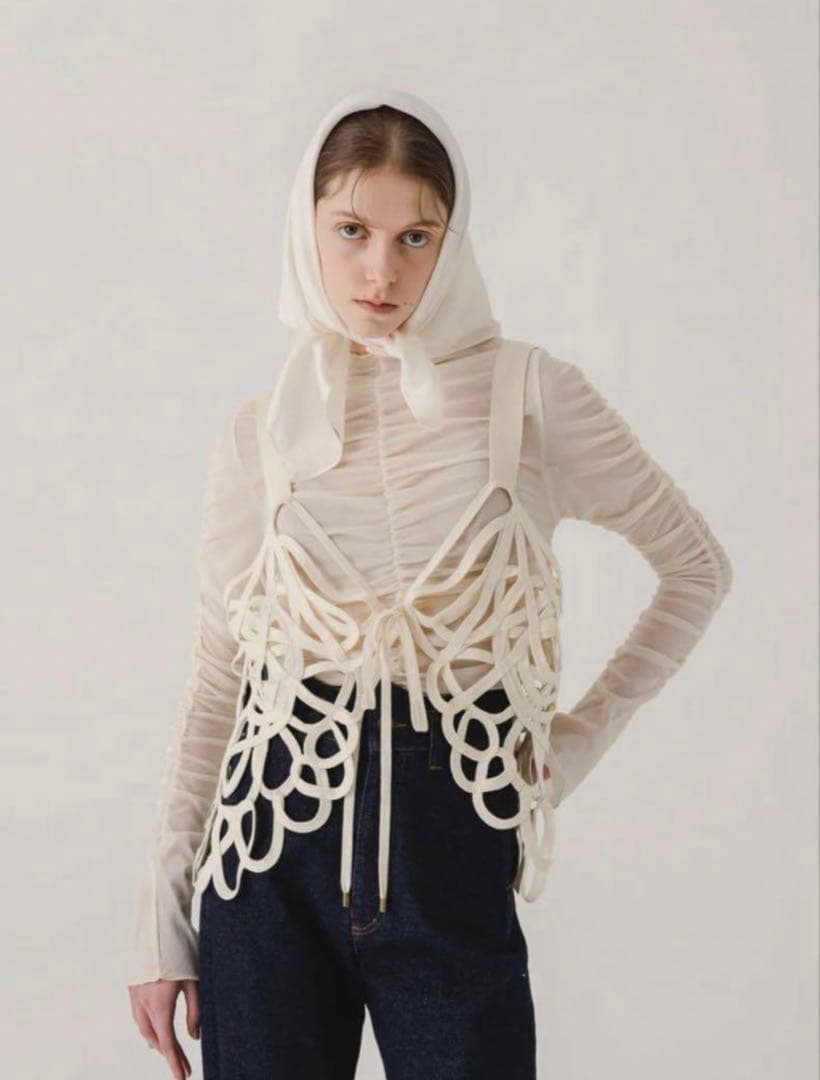 トップス eaphi EMBROIDERY CORD VEST