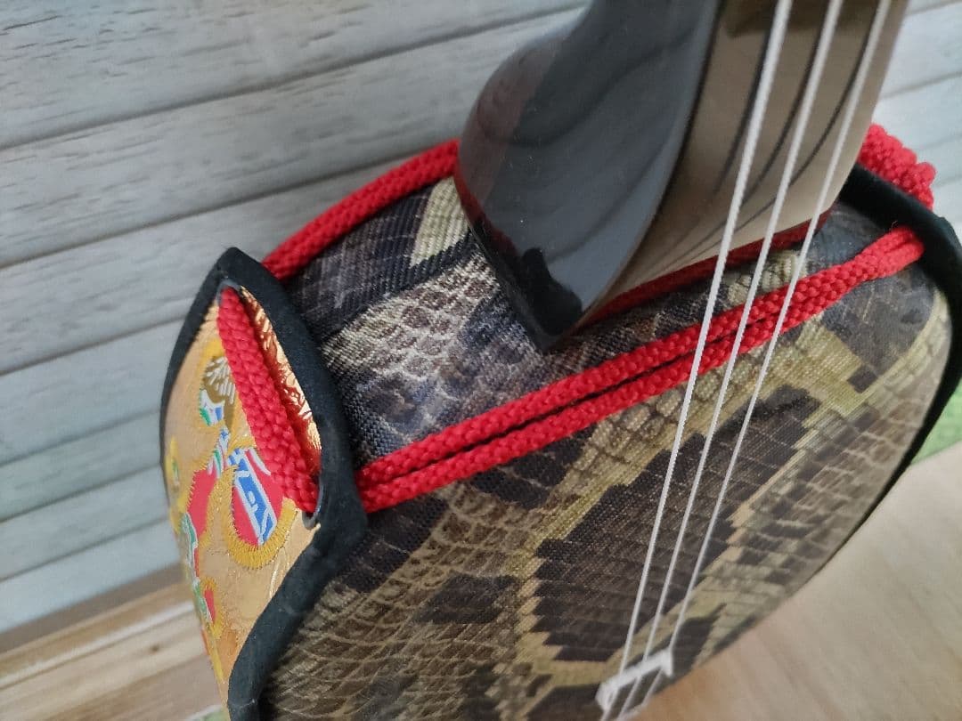 三線 練習用 沖縄 人工革 ヘビ柄