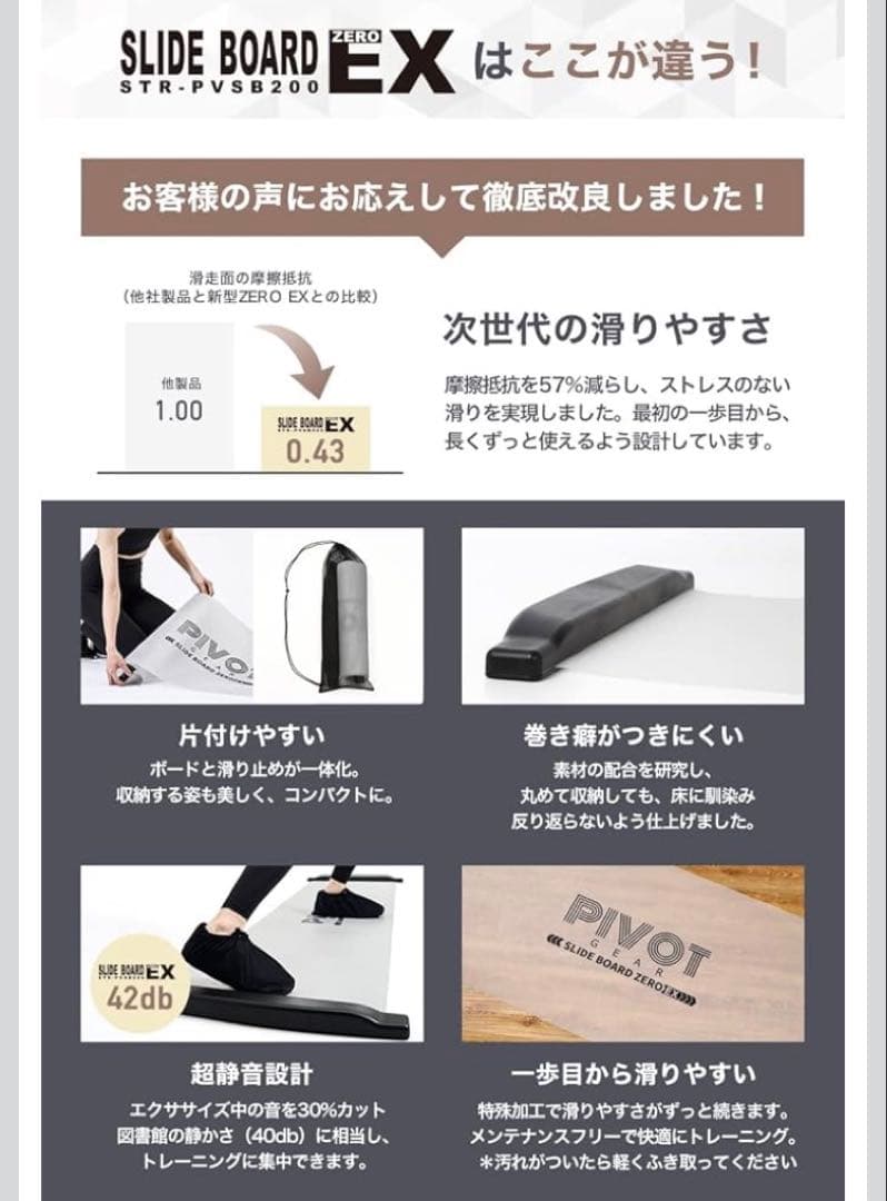 新品 PIVOT-GEAR スライドボード ハイグレード版 ZEROEX 180