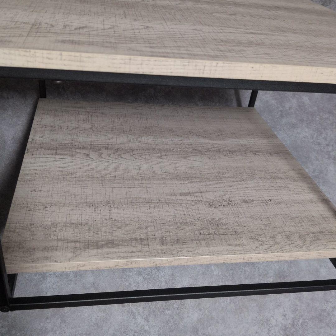 LOWYA ローテーブル ヒートレ グレーオーク/ブラック