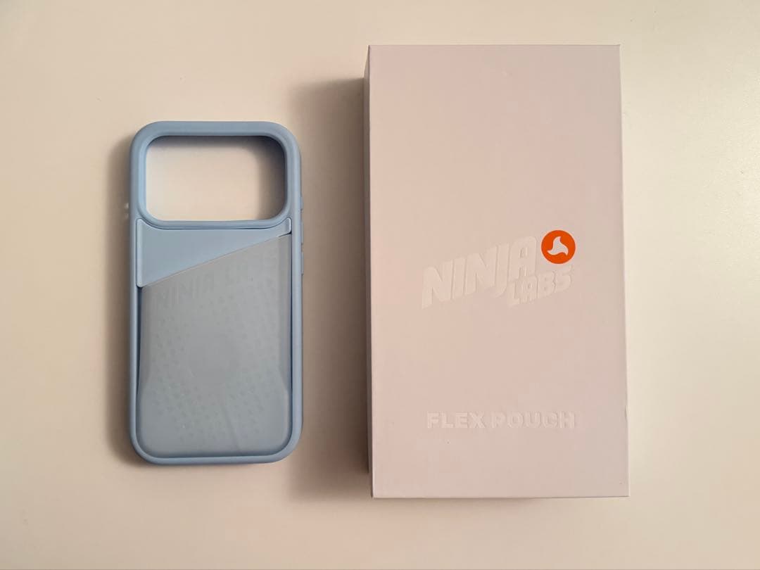 NINJA ライトブルー iPhoneケース カード収納