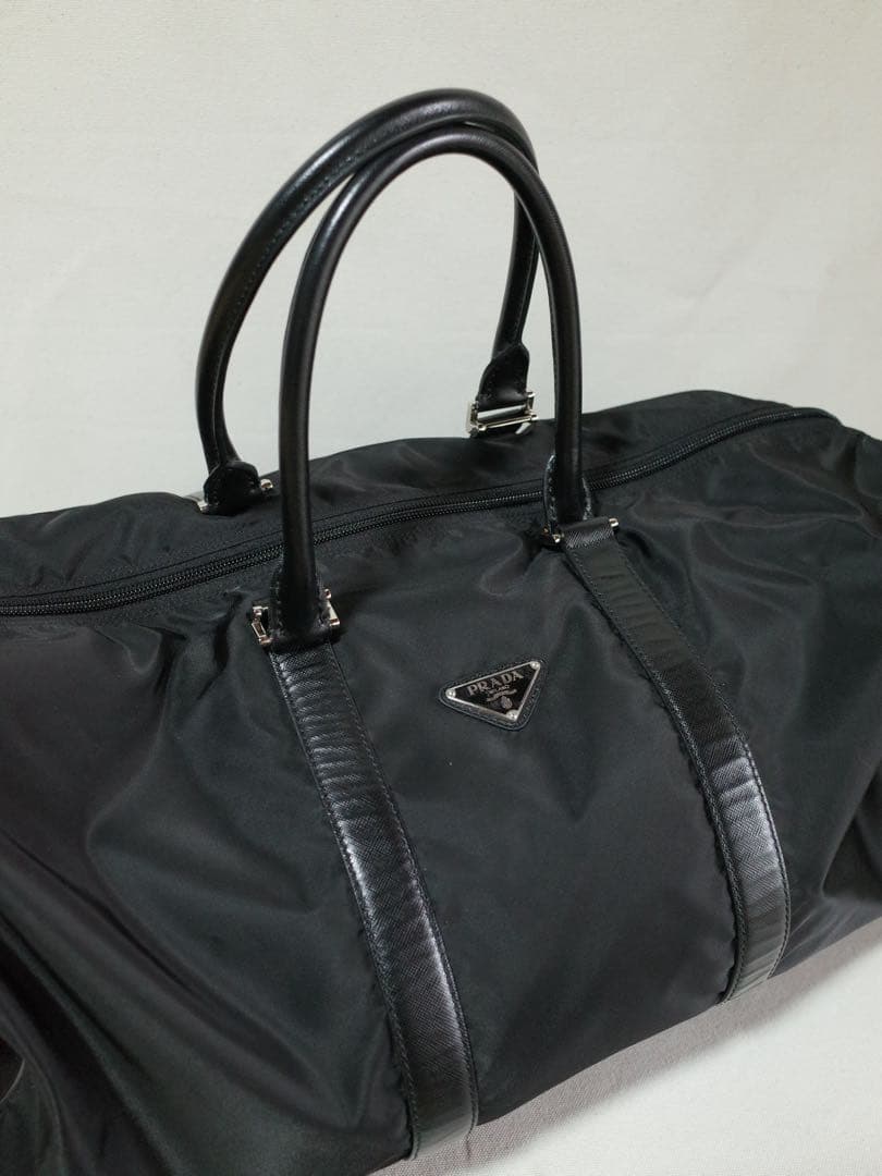 PRADA プラダ　ボストンバッグ トート　三角ロゴプレート　黒　付属品セット