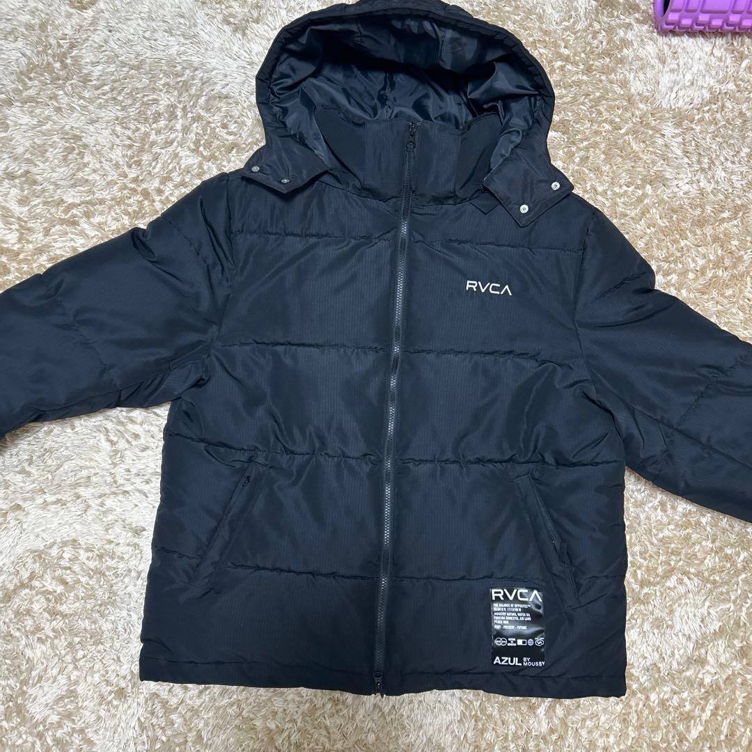 RVCA ブラック ダウンジャケット フード付き