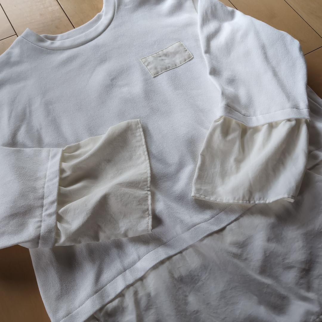 sirone　シロネ　カットコンビチュニックシャツ (オフホワイト)