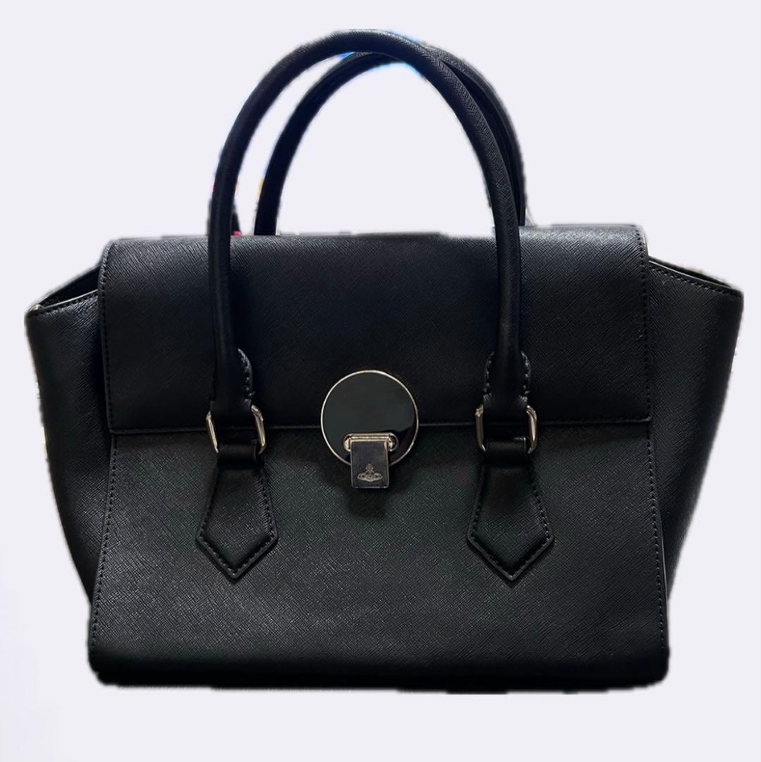 vivienne westwood ハンドバッグ　黒　レザー