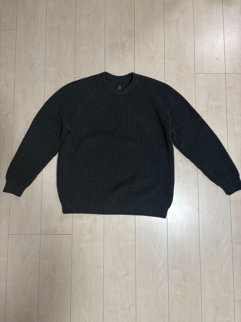 BATONER バトナー ダークグレー リブ編みセーター　サイズ4