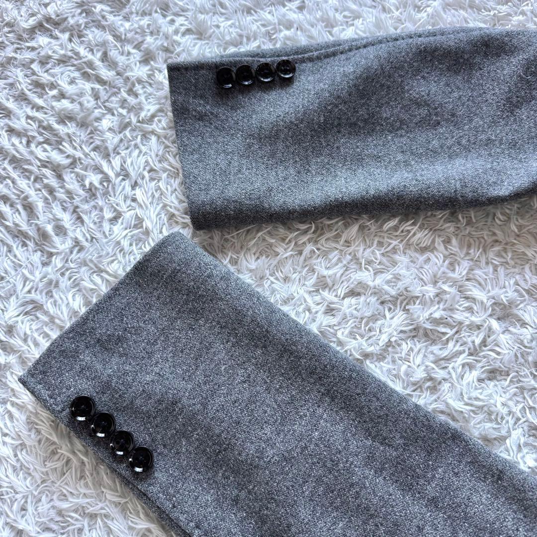 極美品　スコッチハウス　テーラードジャケット　チェック　グレー　L アンコン