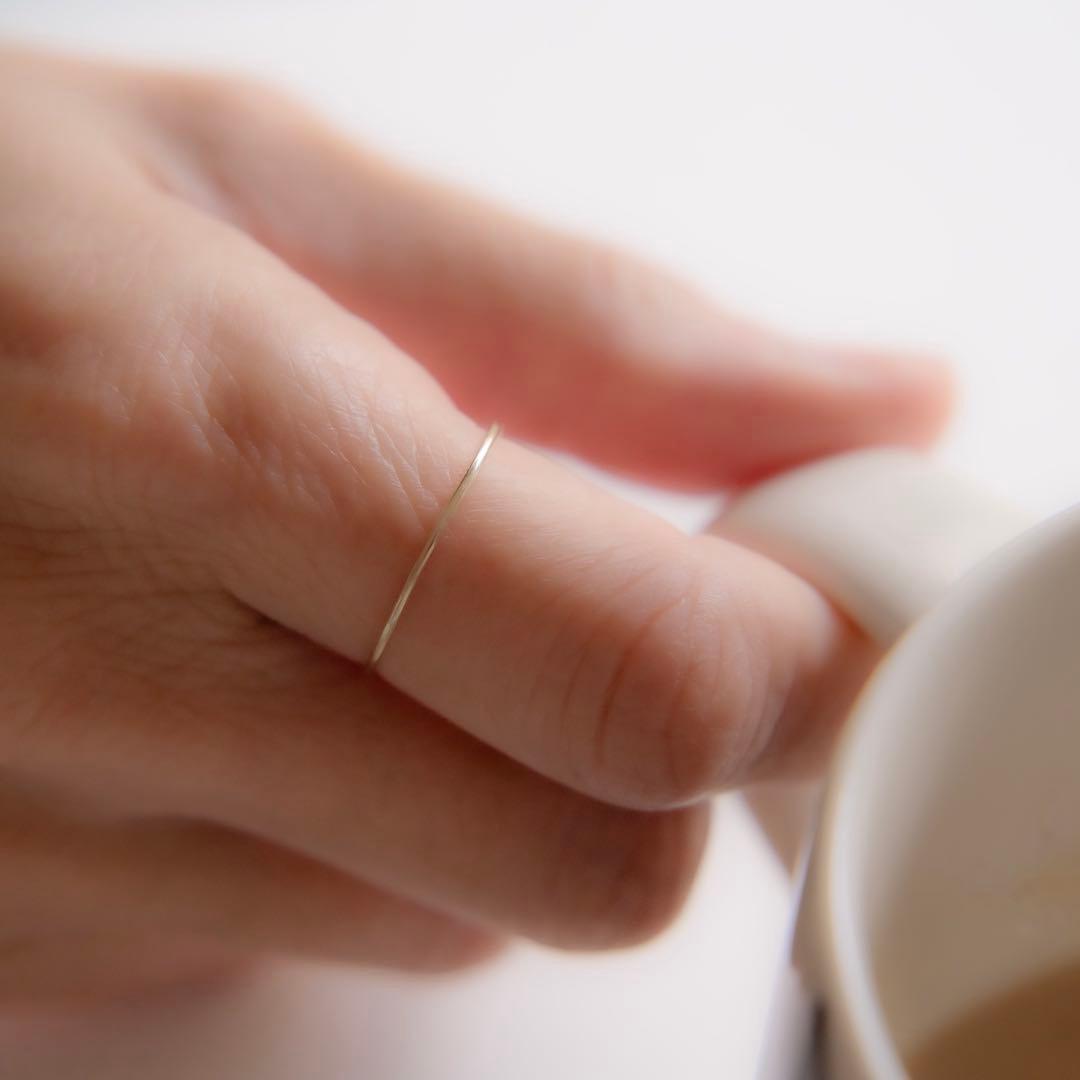 【m/y】k10、ゴールドリング、幅0.8mm丸線