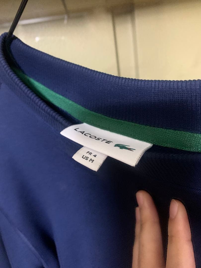 LACOSTE ネイビー クルーネック トレーナー US M FR 4 XL