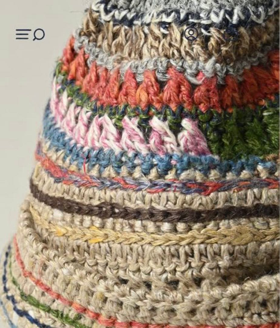 45R 2026年1月購入　ラグ編みリネンのニットキャップ