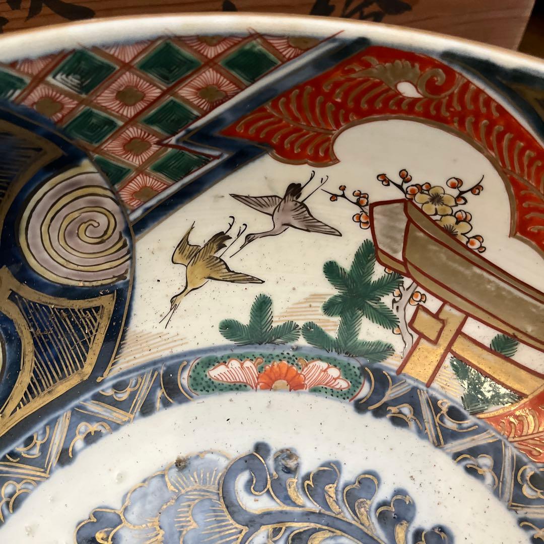 古伊万里　錦絵三ツ鉢　25ー31㎝江戸後期 茶道具 木箱