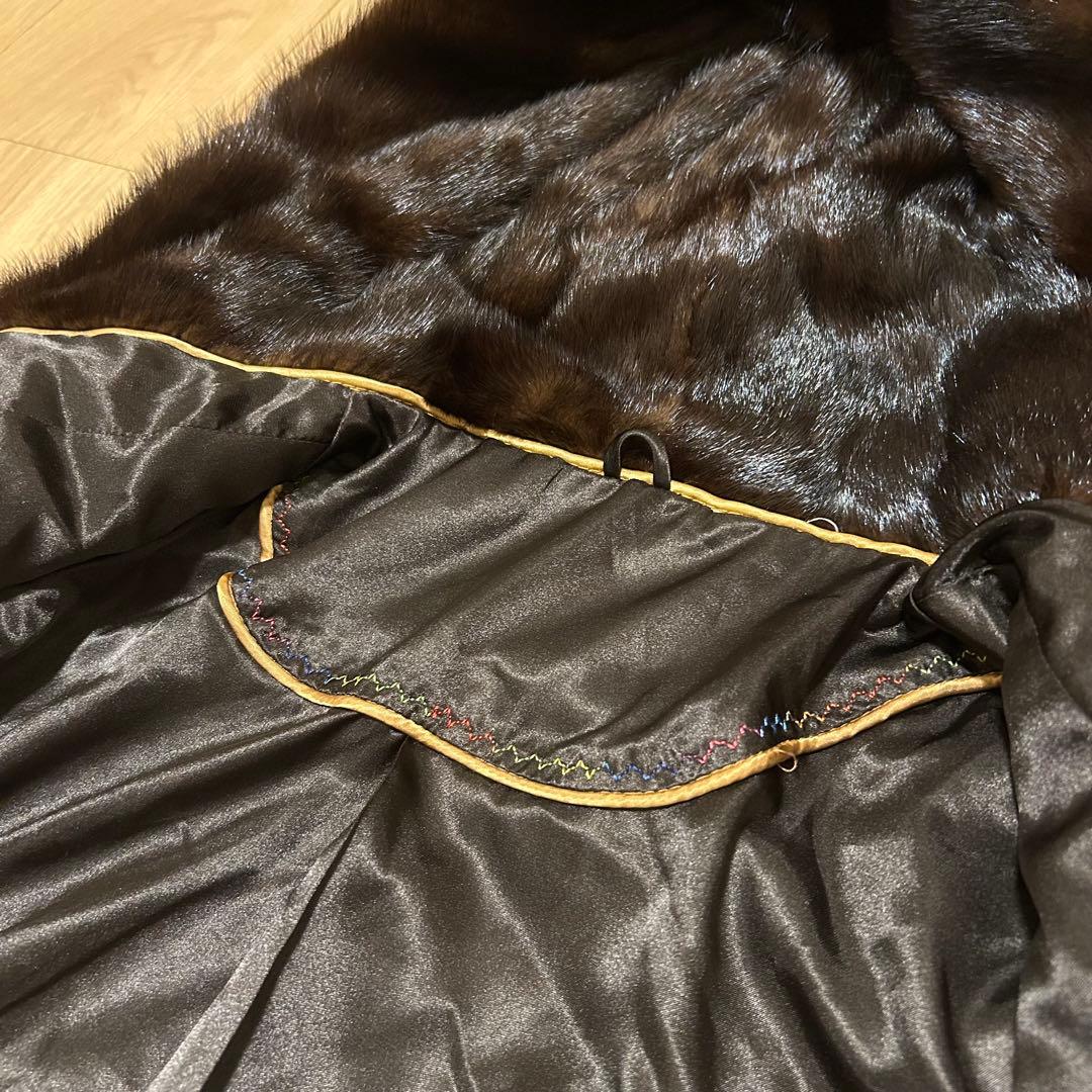 【最上級】ミンク　ロングコート　毛皮　コート　ファー　美品　フード付　O