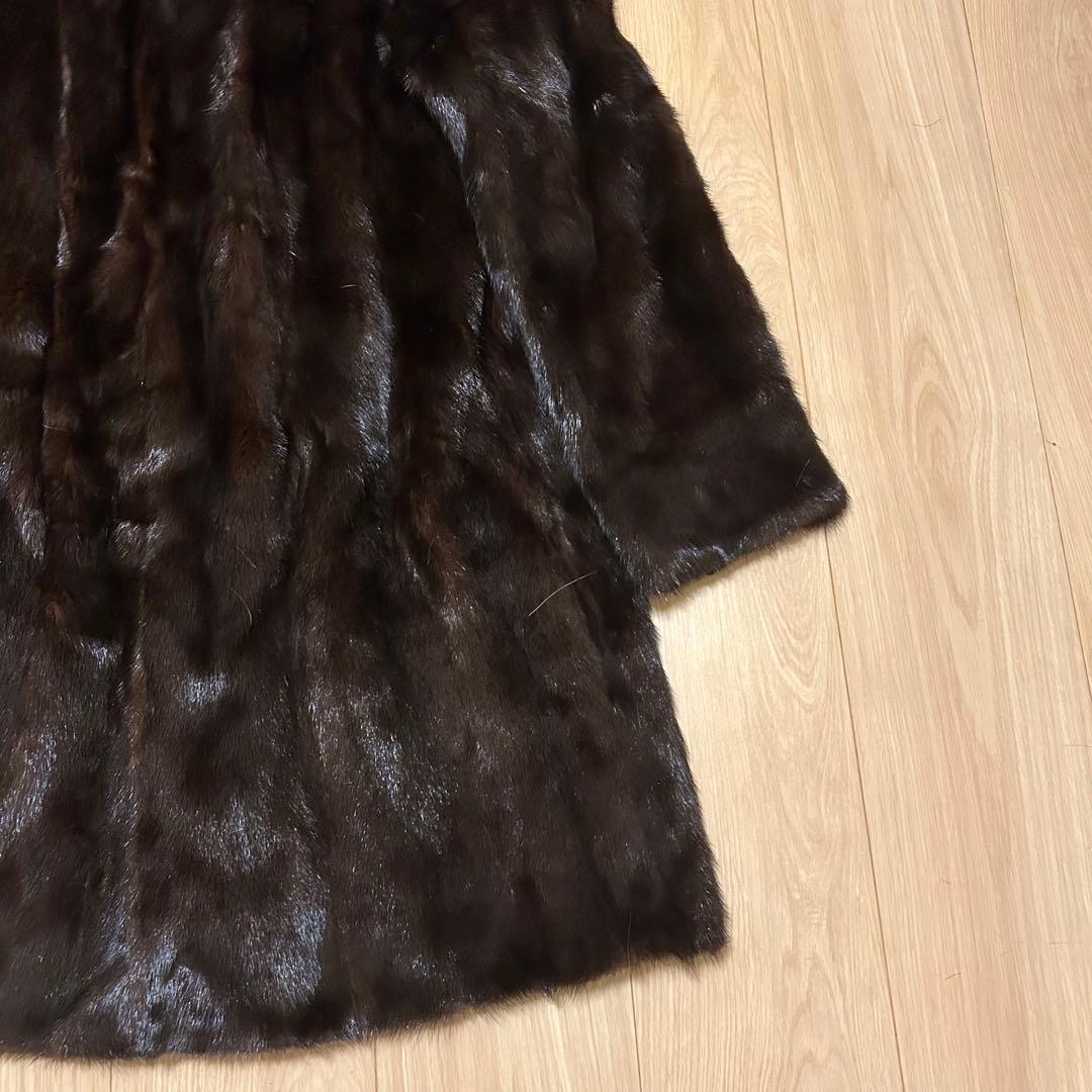 【最上級】ミンク　ロングコート　毛皮　コート　ファー　美品　フード付　O