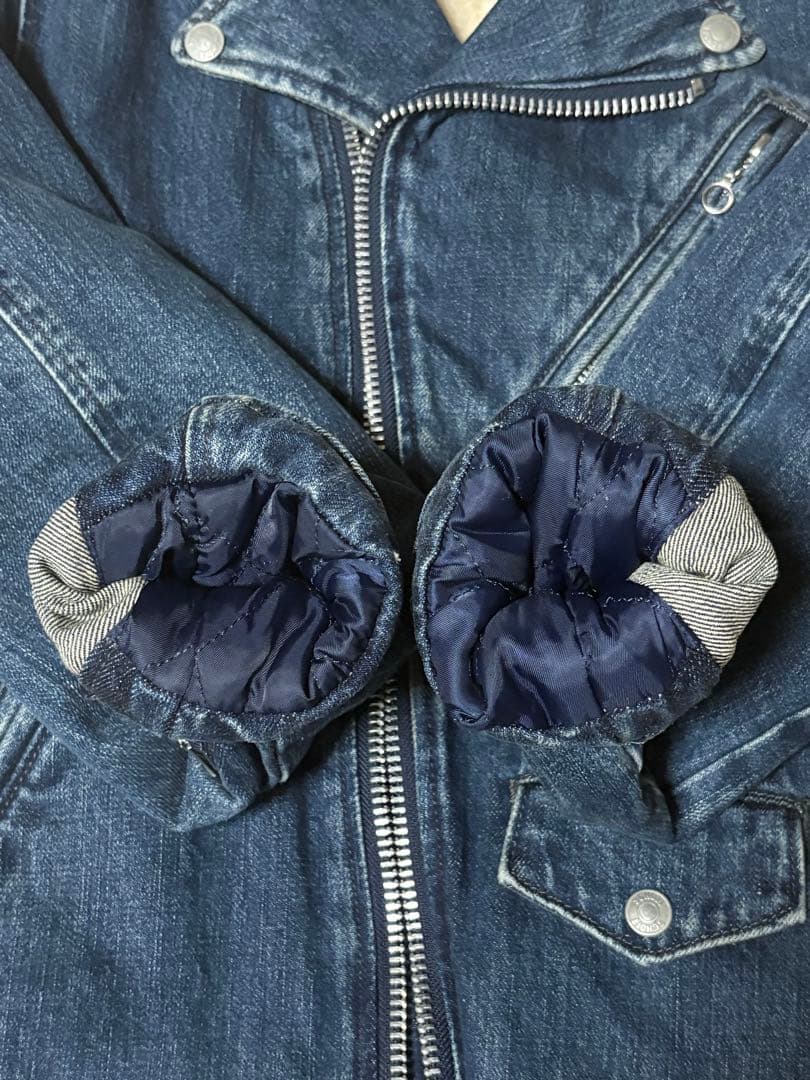 【希少】Schott デニムライダースジャケット　Sサイズ ボア