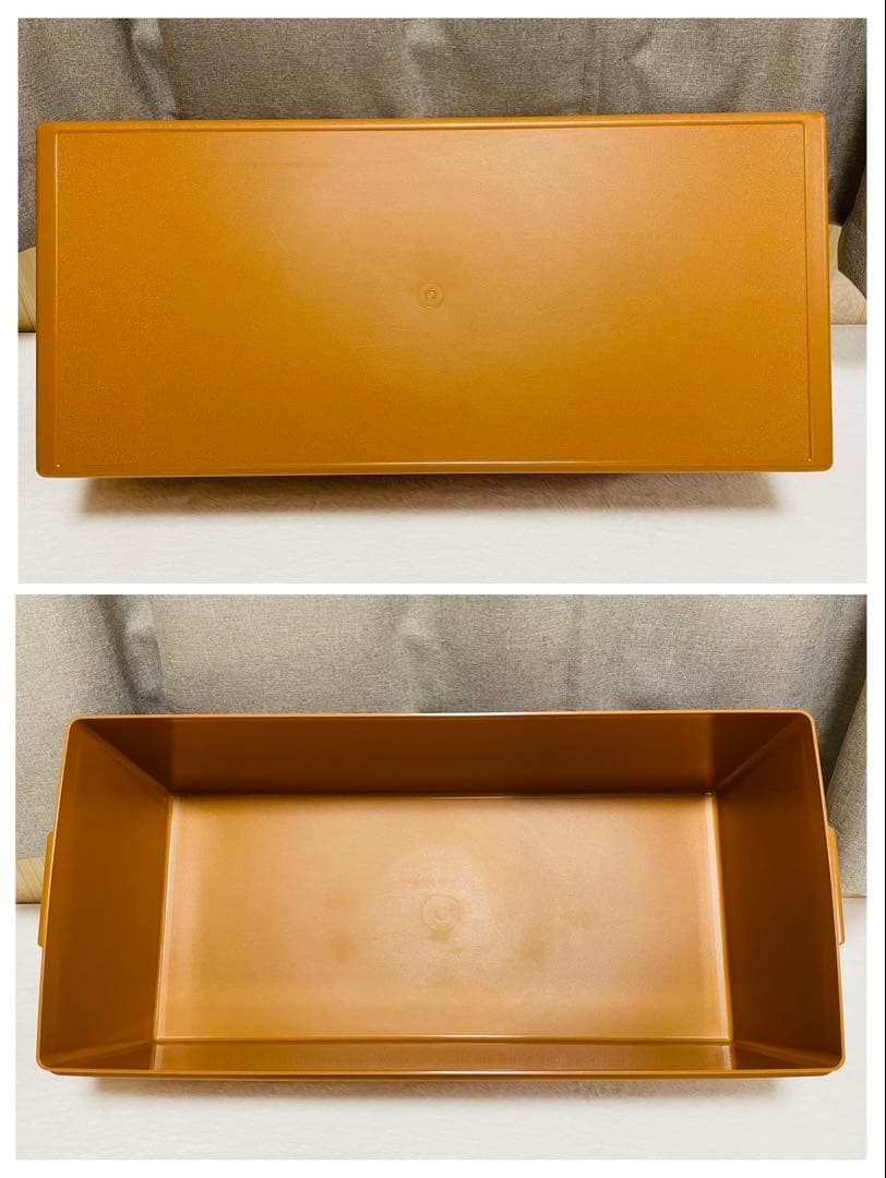 2個セット/送料込み/タッパーウェア/ディープ/ロング/スーパーケース/セピア