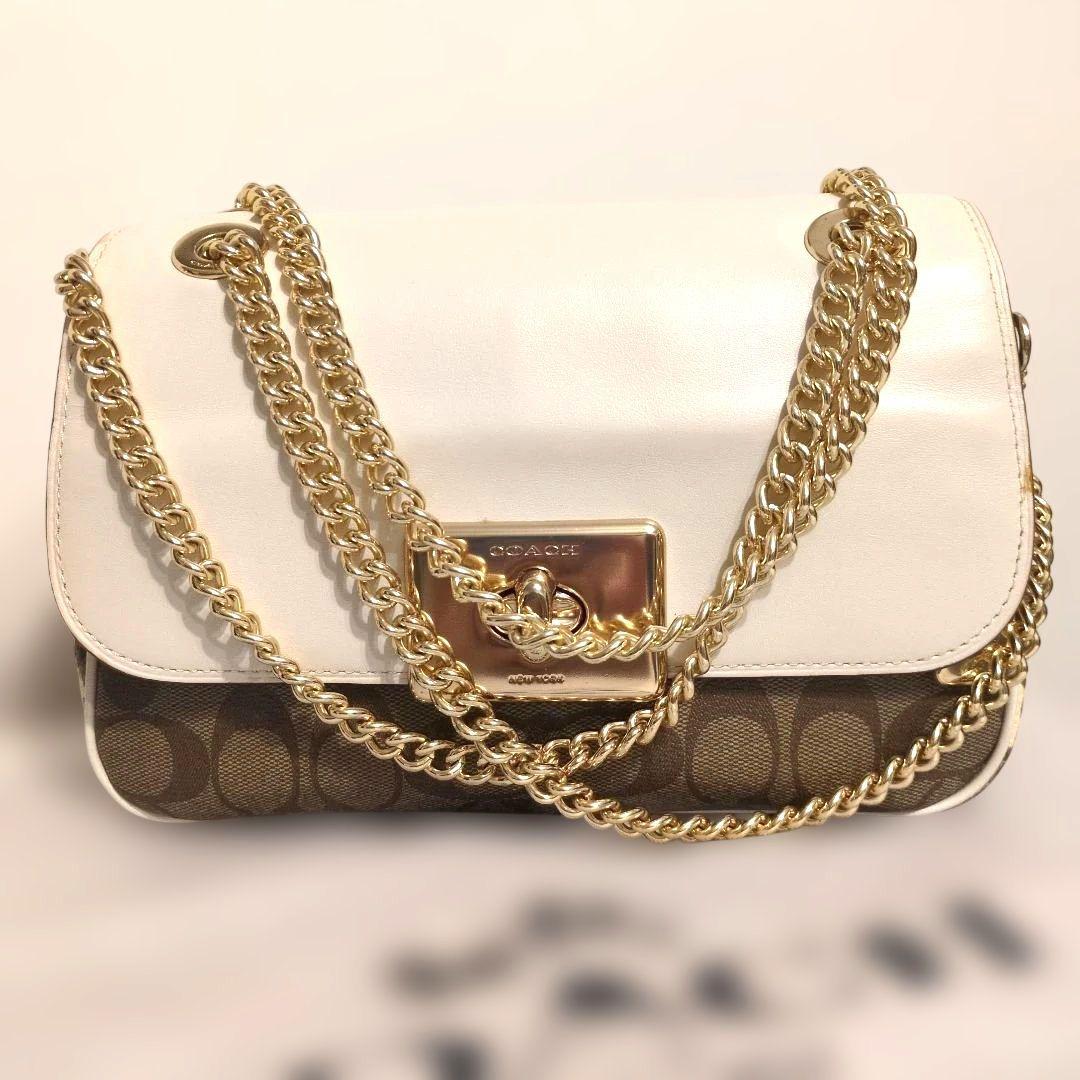 Coach ショルダーバッグ ホワイト/ブラウン