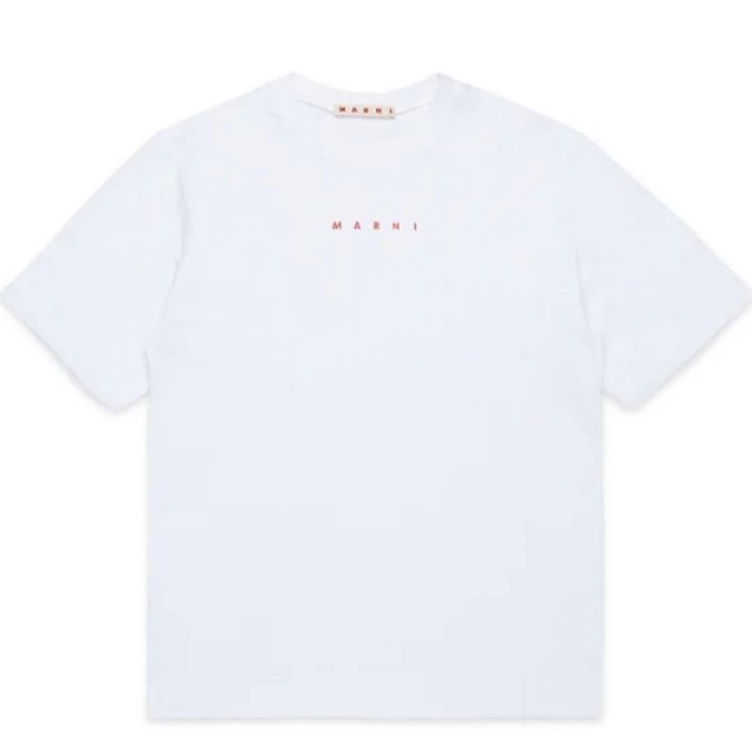 MARNI ホワイト Tシャツ ロゴ入り 半袖 キッズ 14Y