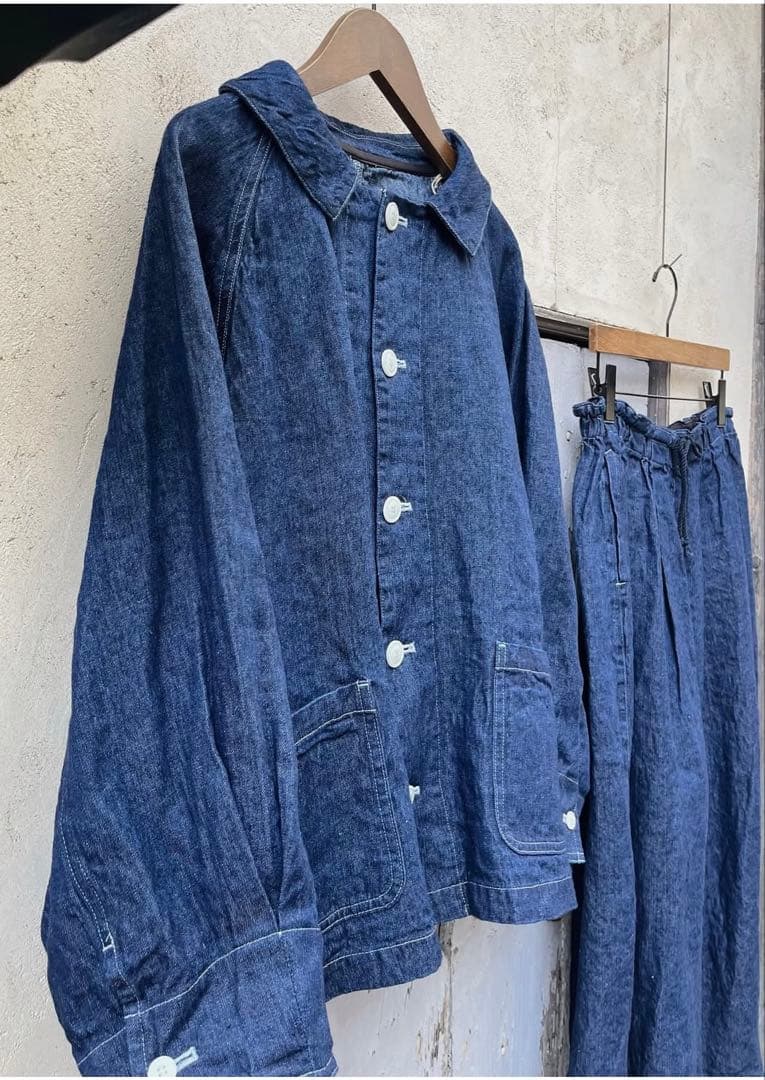 ⭐︎お値下げ⭐︎nest Robe リネンデニムカバーオールシャツジャケット