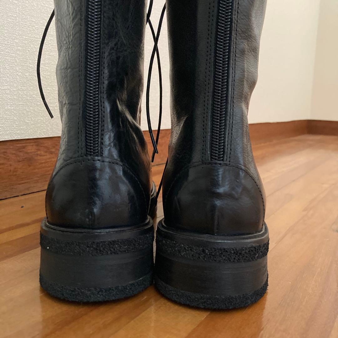未使用品　HISTRY541 レザーレースアップブーツ　 イタリア製　ブラック
