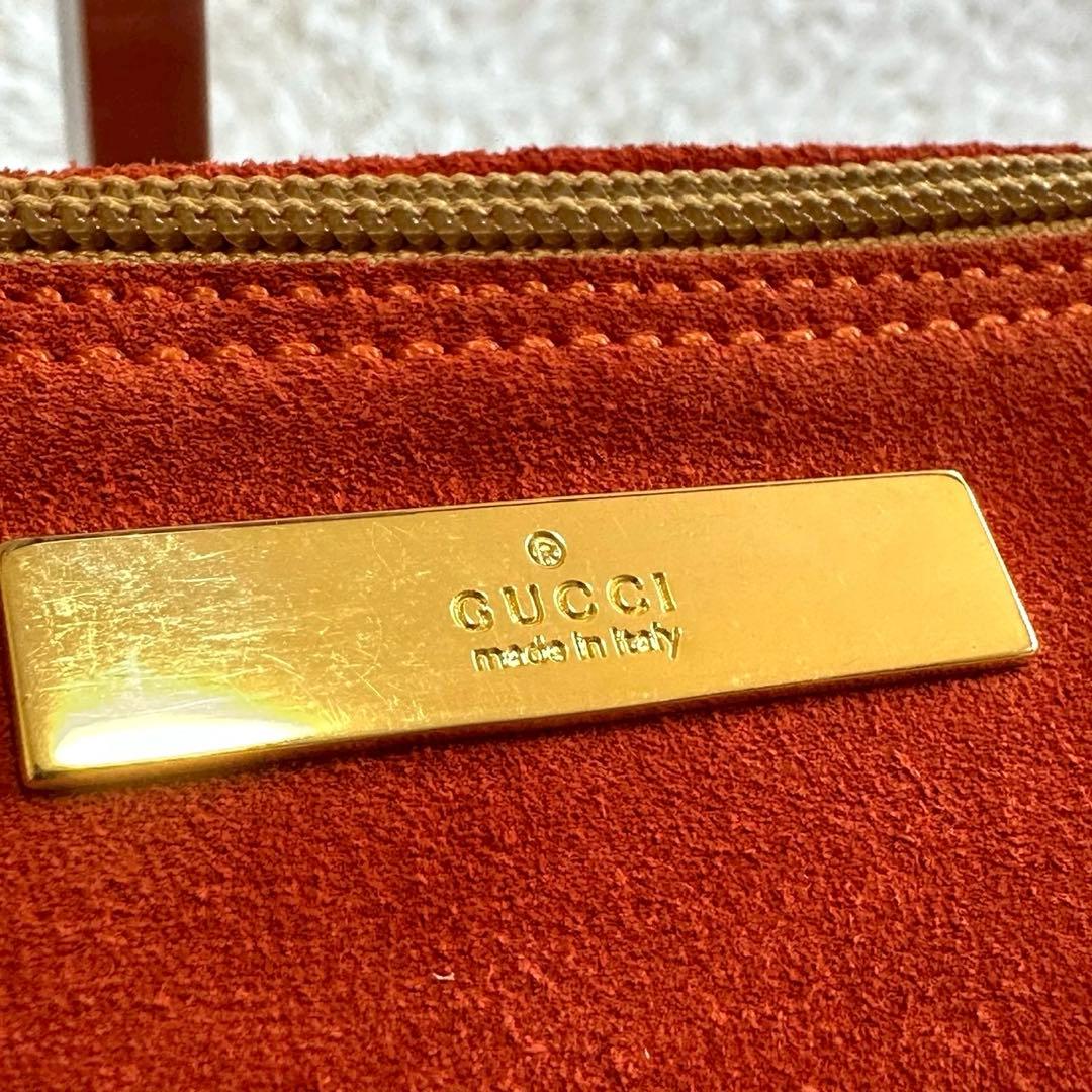 グッチ GGキャンバス アクセサリーポーチ ハンドバッグ ポーチ オレンジ
