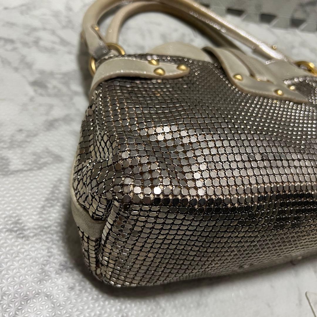 激レア✨ジミーチュウ メタリック メッシュ ハンドバッグ レザー ゴールド