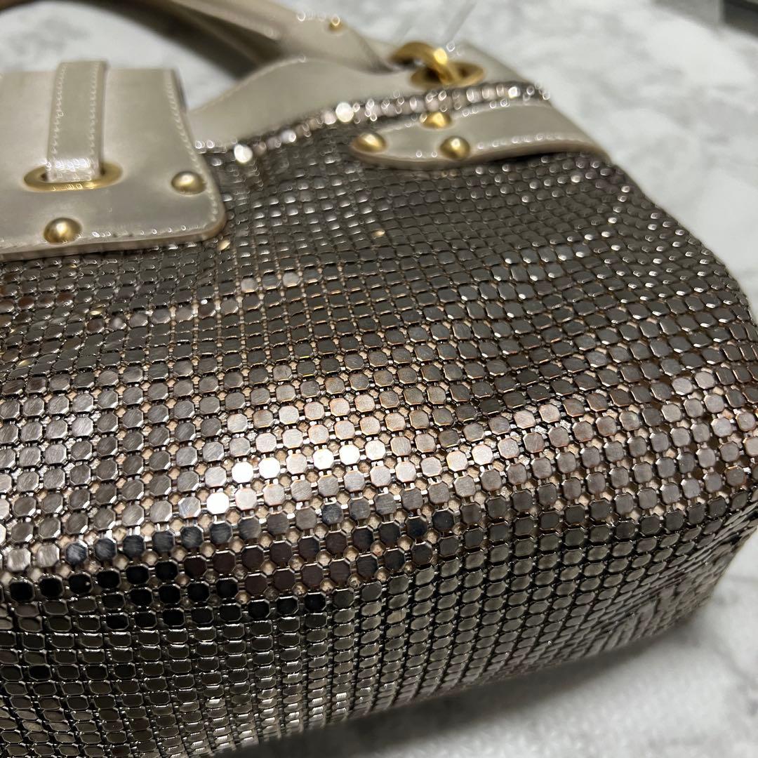 激レア✨ジミーチュウ メタリック メッシュ ハンドバッグ レザー ゴールド