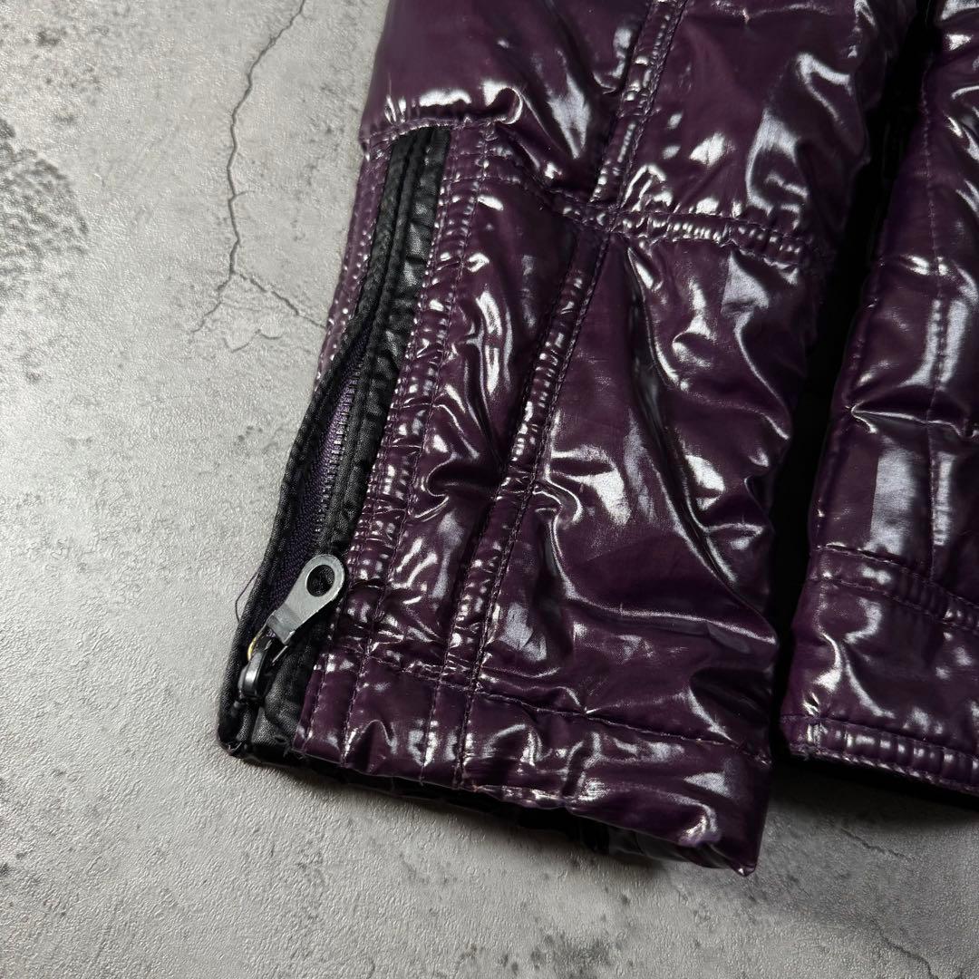 Y2K 光沢 ファー ジャケット 短丈 お兄系 ダークパープル