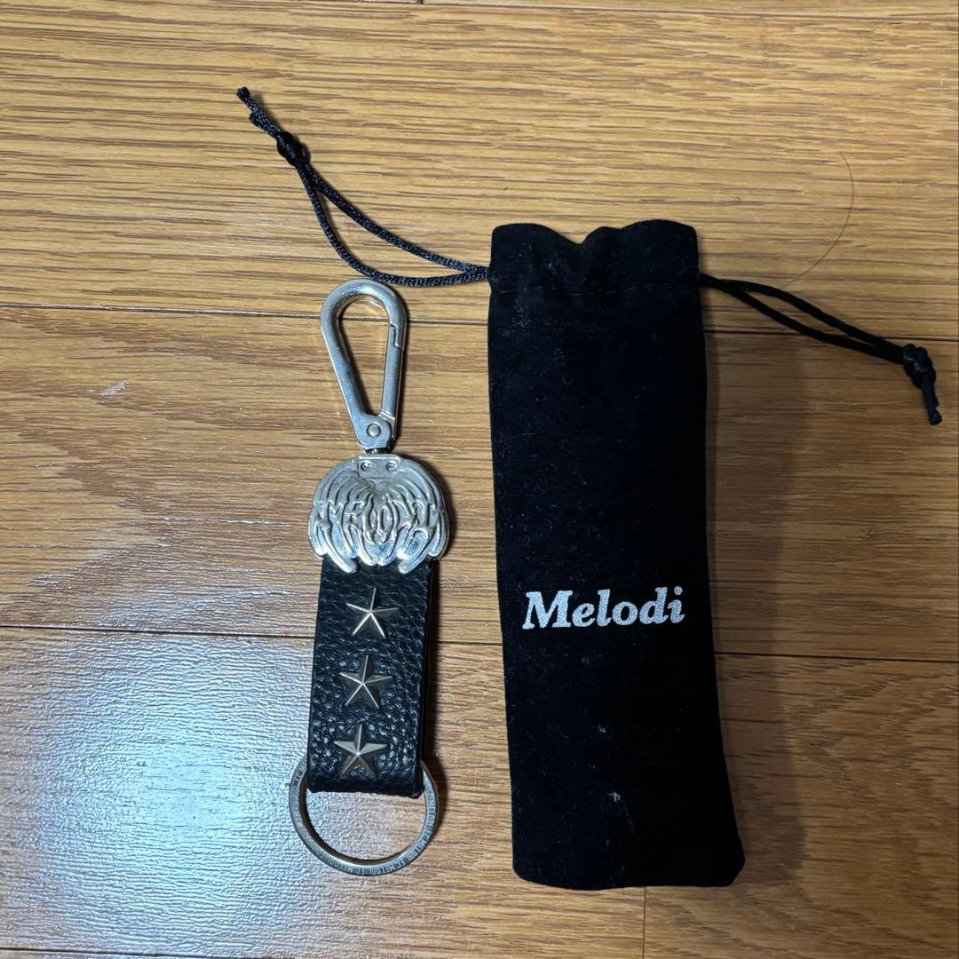 EC Melodi ブラックレザーキーホルダー
