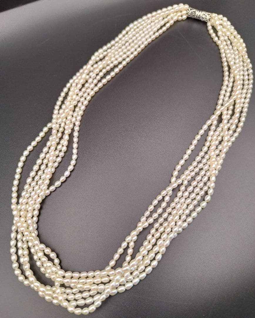 淡水パールネックレス ライス ポテト 照りカジュアル フォーマル シルバー925