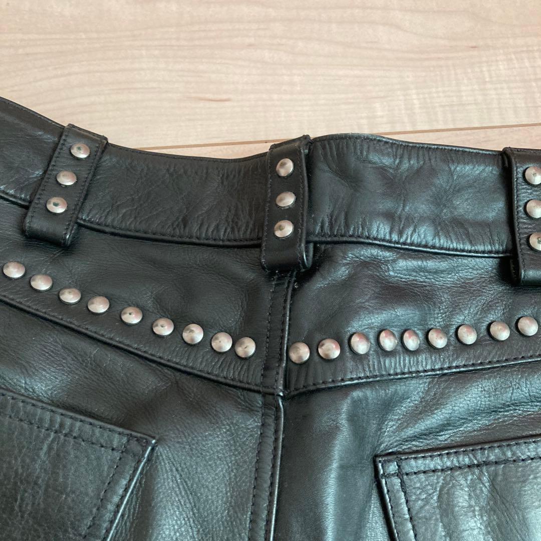 ハーレーダビッドソン　Mサイズ　スタッズ付き黒レザーパンツ