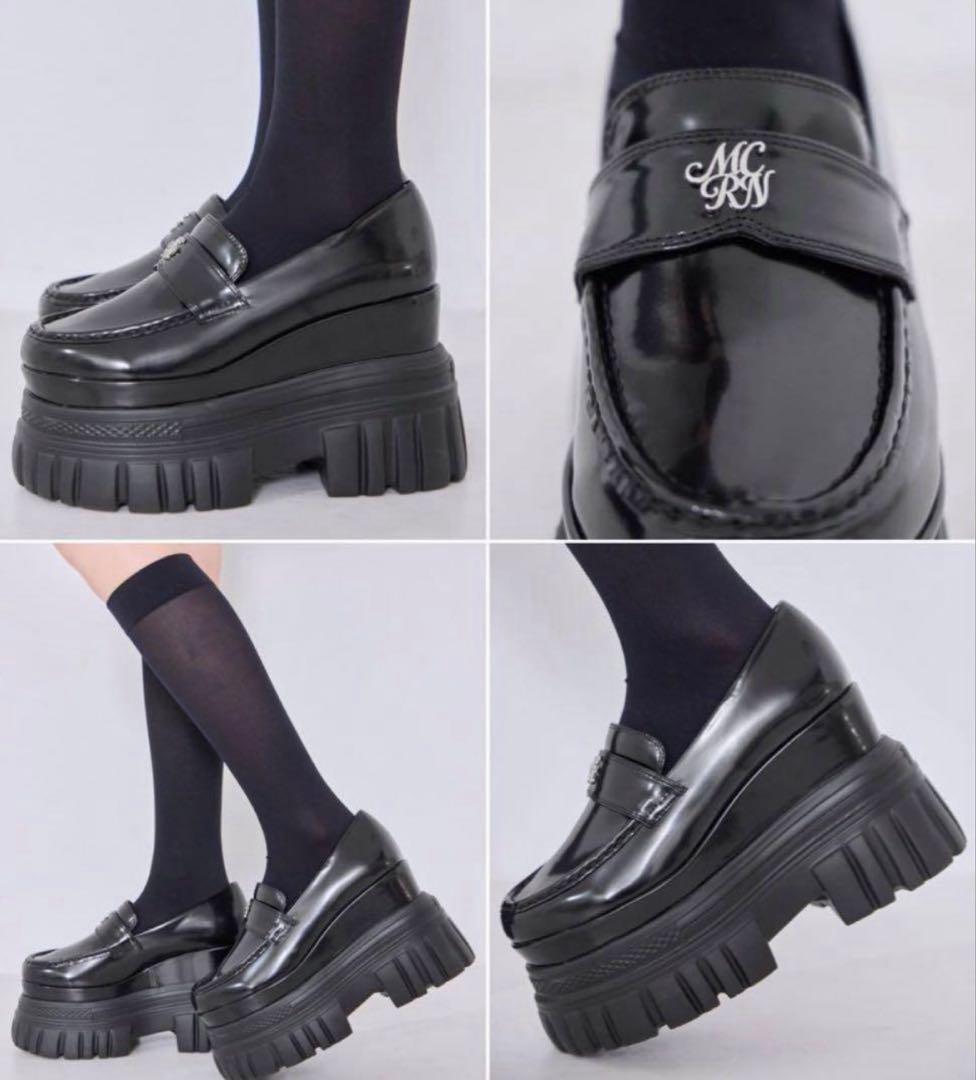 michellMacaron ミシェルマカロン ロゴ厚底ローファー