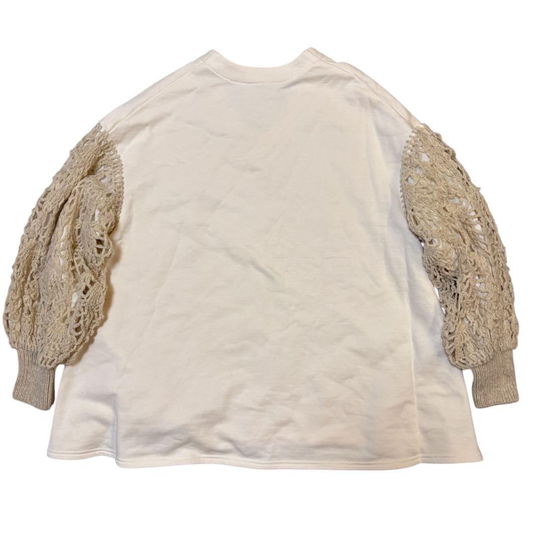 【タグ付き】BEARDSLEY カギ針袖裏毛プルオーバー