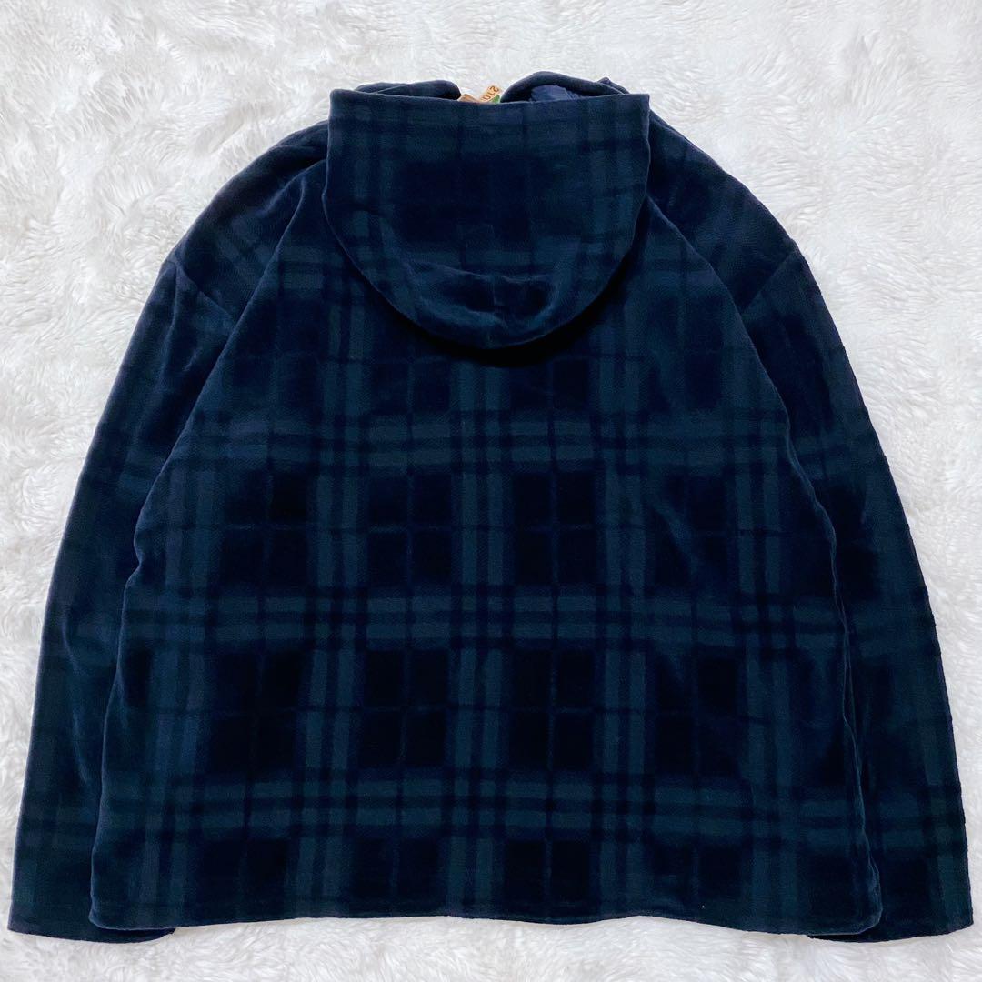 【呉様様】【大きいサイズ】バーバリー ゴルフ ギガチェック ベロア パーカー