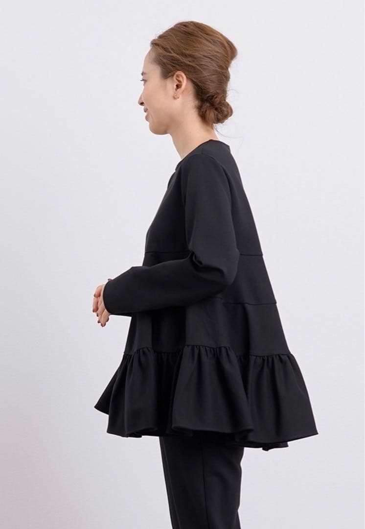 yori♡ぬくぬくティアードフリルブラウス♡ブラック36