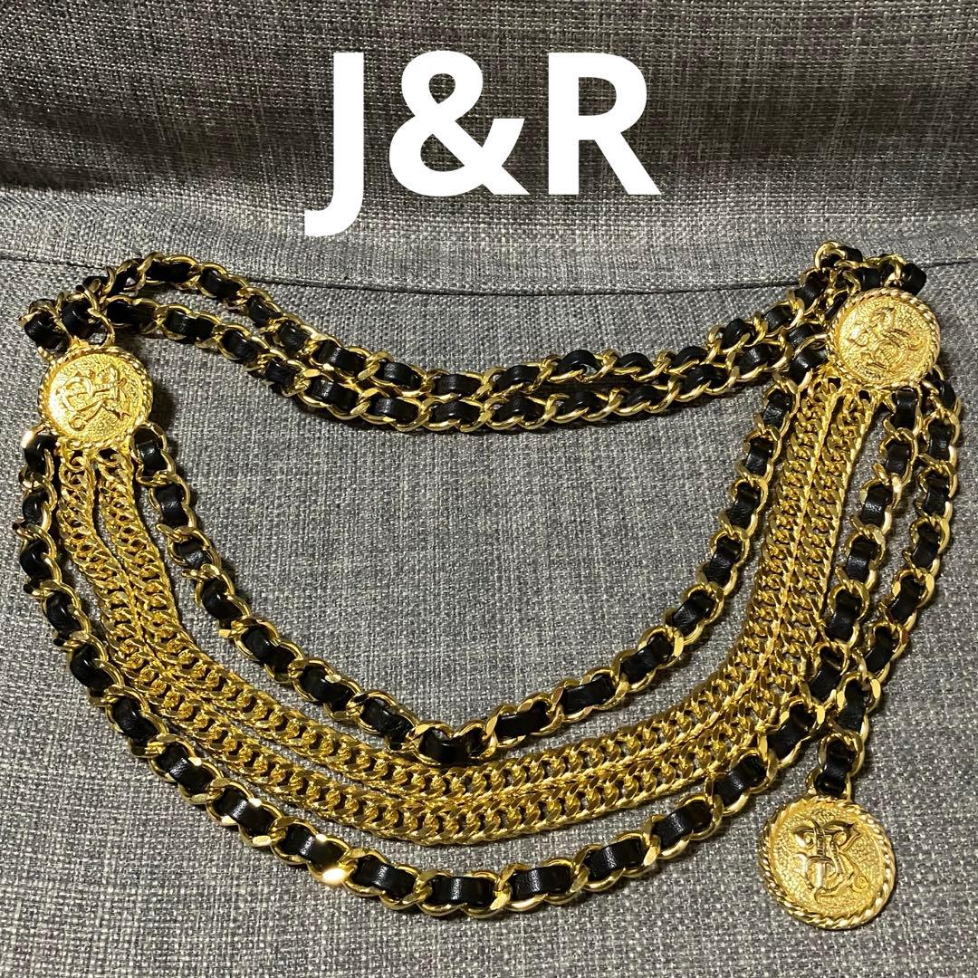 美品 J&R ジェイアンドアール チェーンベルト レザー ヴィンテージ