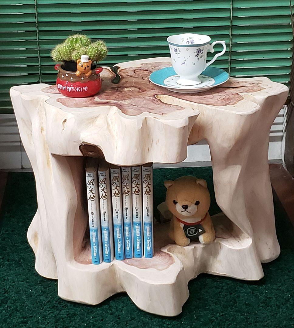 くりぬき丸太椅子　サイドテーブル