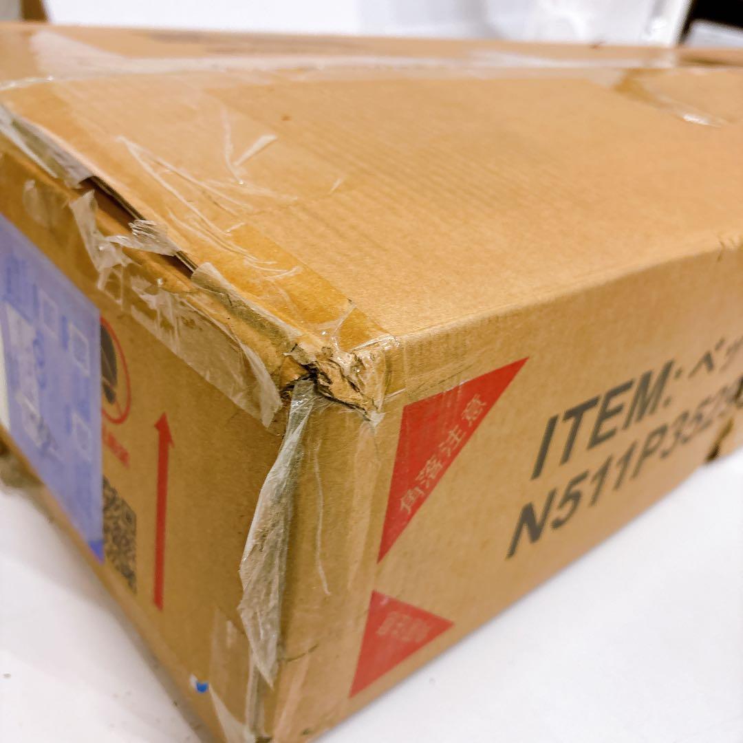 ★送料込み★ 棚・宮・脚・ヘッドボード付きローベッドフレーム ダブルサイズ