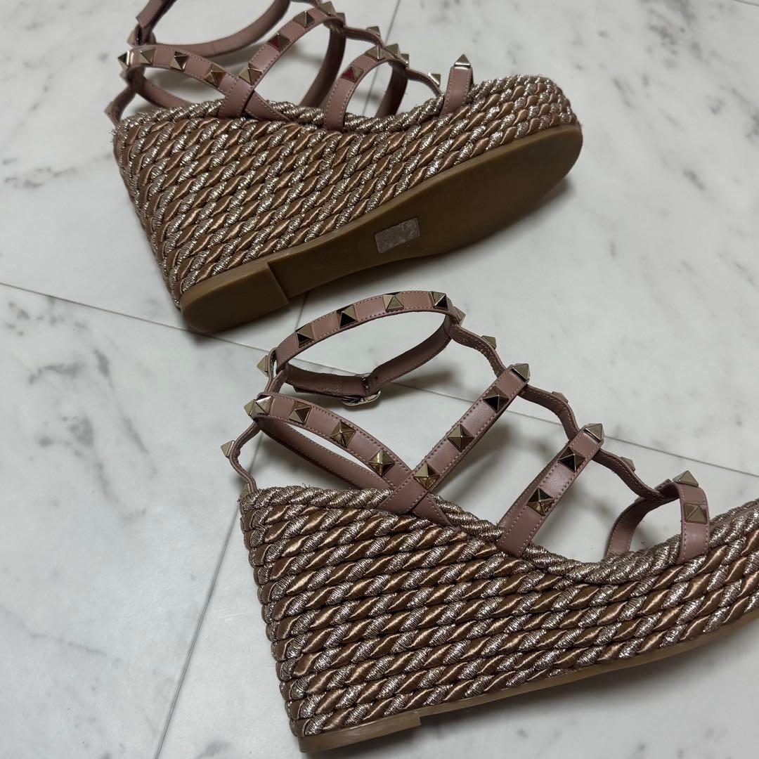 VALENTINO★ヴァレンティノ★スタッズ★ブラック★ウェッジサンダル 35