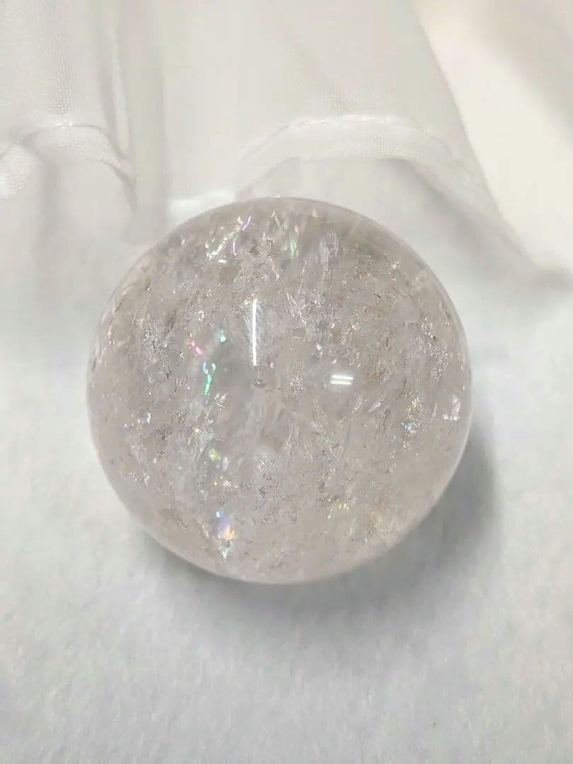 【高品質】天然石ピンクアゼツライト①スフィア4.1cm　丸玉　置物　新入荷❣️