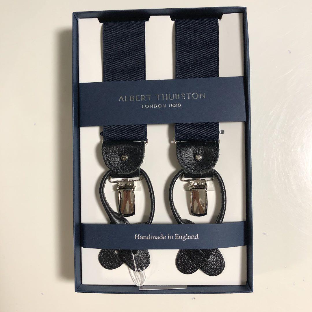 アルバートサーストン サスペンダー（ダークネイビー無地）