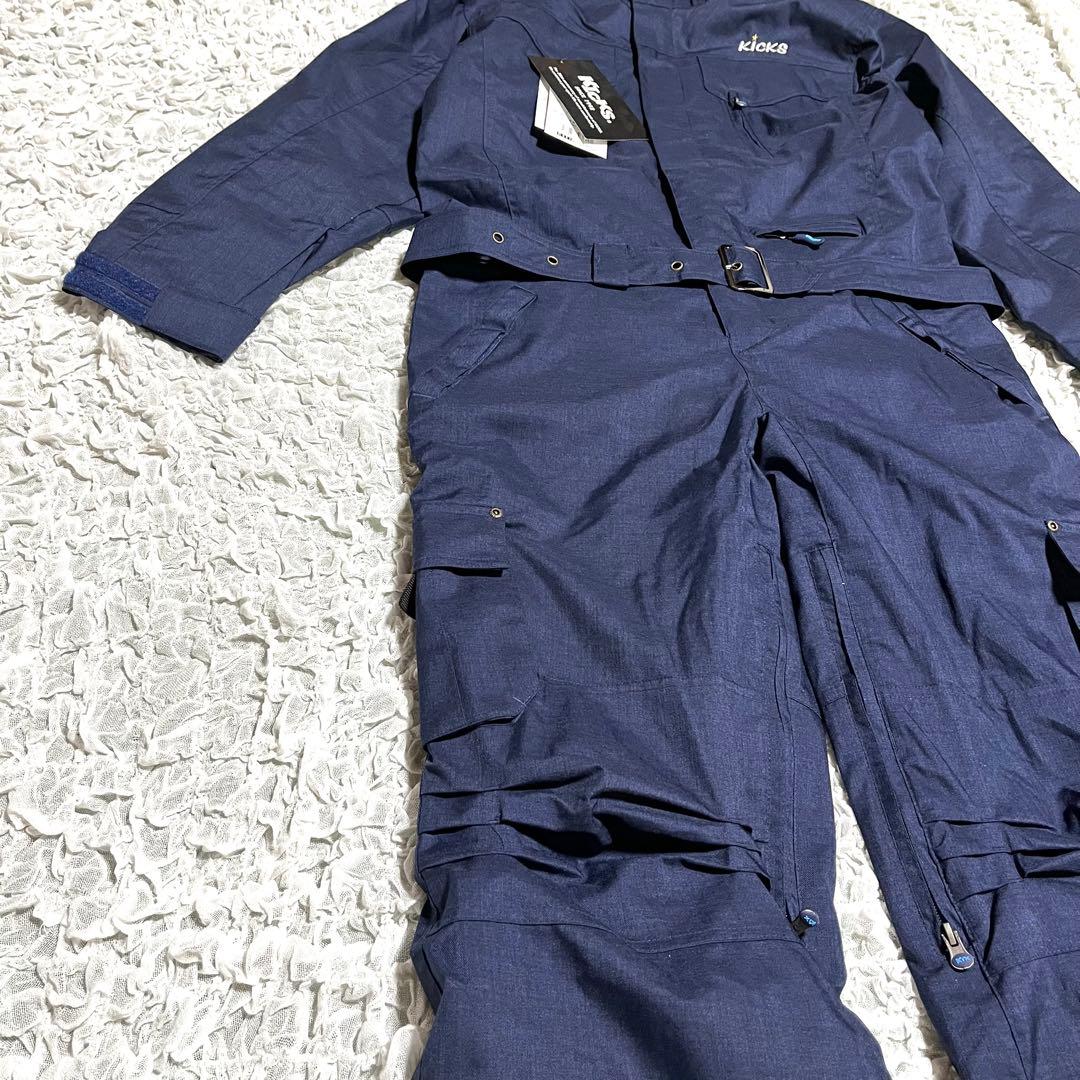【新品未使用品】KICKS キックス スノボ スキー ウェア つなぎ ネイビー