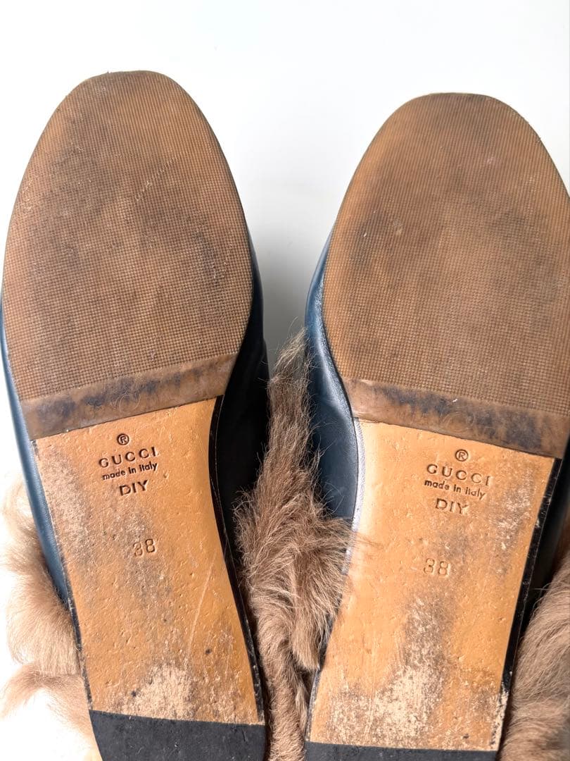 限定価格 GUCCI ホースビットスリッパ ファー