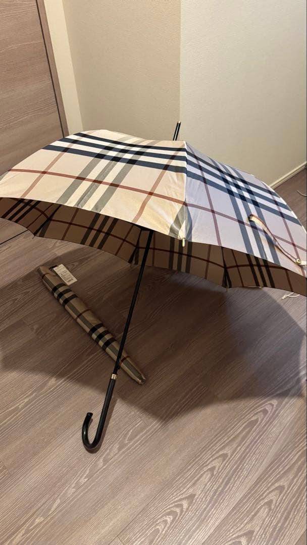 【新品未使用】BURBERRY バーバリー 長傘60cm カバー付き