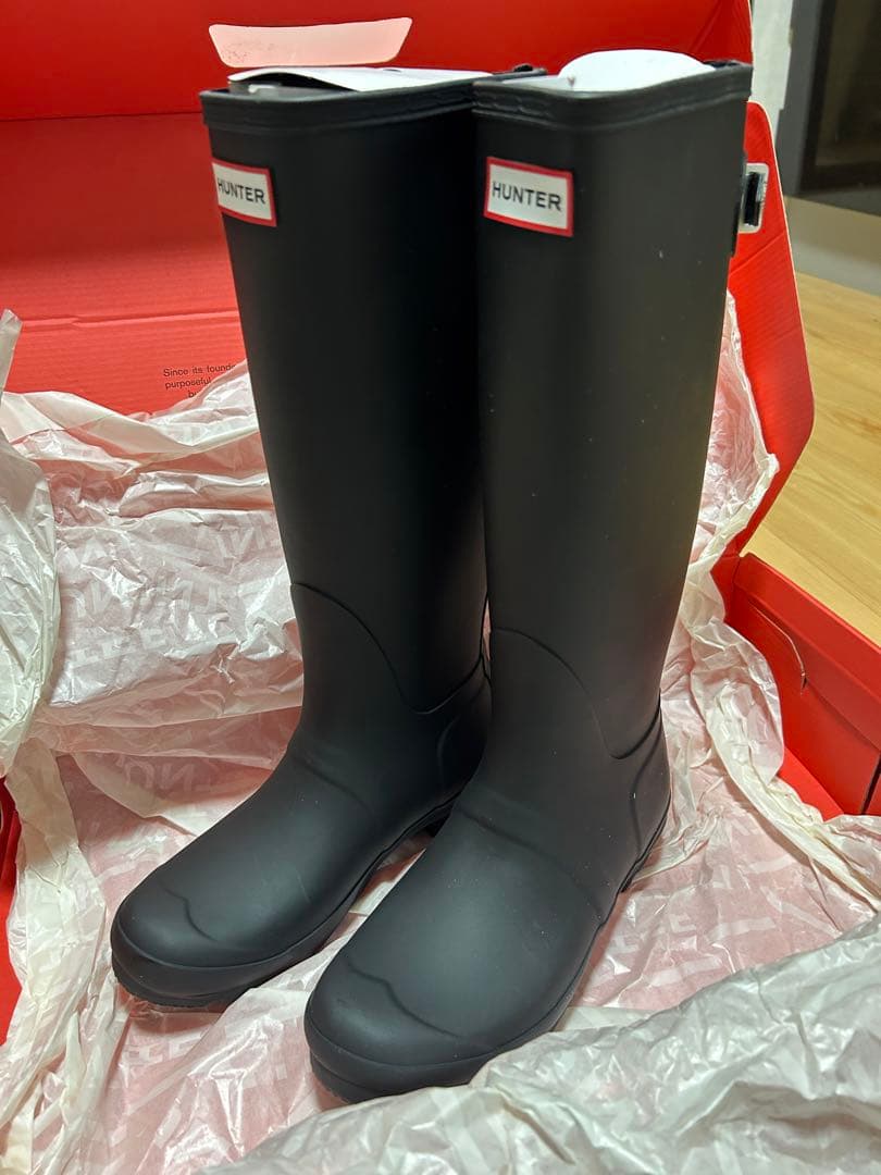 さ*ゃ様 HUNTER レインブーツ 新品未使用 23.5〜24㎝ ブラック