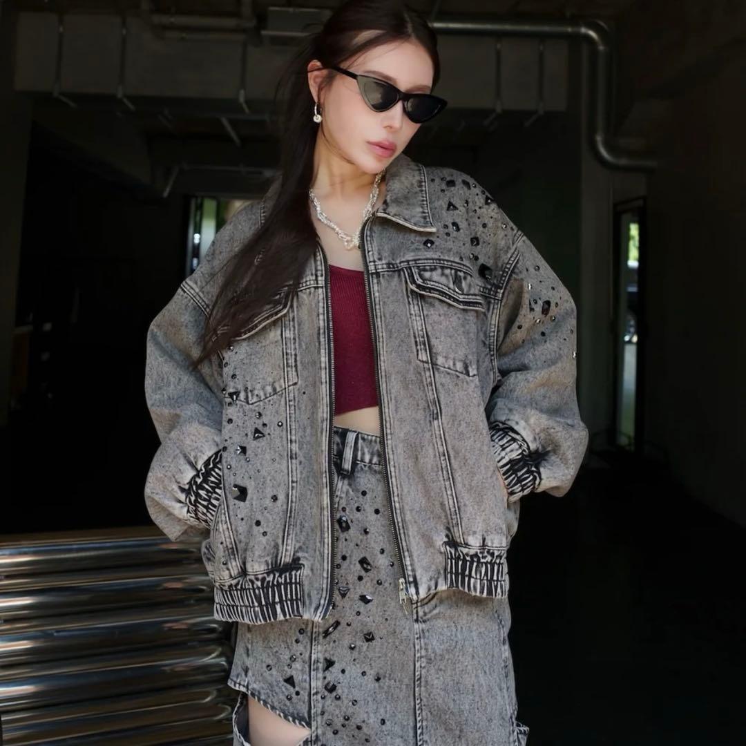 GlamLips 2025グラデストーンdenimブルゾン