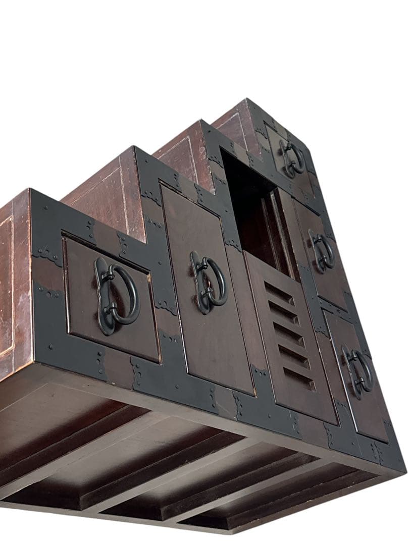 【送料無料】レトロ調 階段 階段タンス 棚 和風 民芸家具 和家具 小物収納